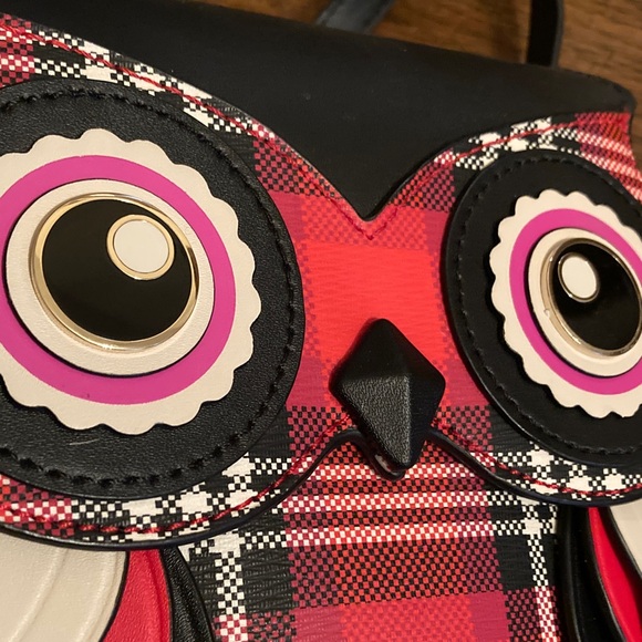 kate spade Blinx Plaid 3D Owl Crossbody Bag NWOT - Picture 4 of 9
